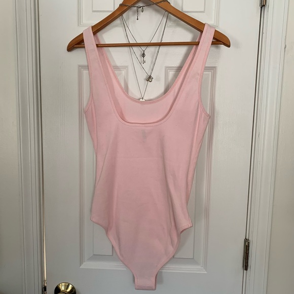 Retro American Apparel Pink Ribbed Bodysuit - Picture 5 of 7